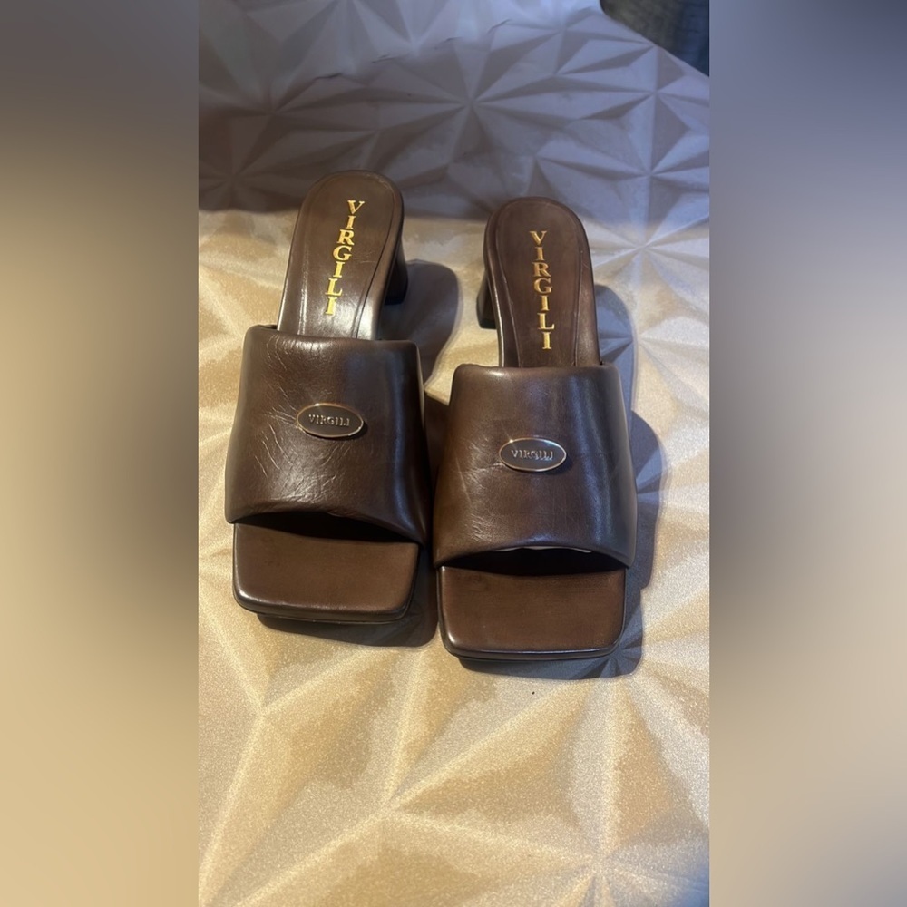 NWT AND BOX MADE IN ITALY VITTORIO VIRGILI Brown Leather Shoes - Picture 2 of 11